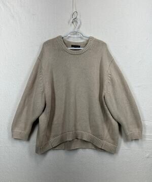 Banana Republic Beige Crewneck Cotton Blend Sweater SZ XL Preppy Basic
